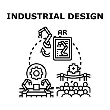 Industrial design process with augmented reality and manufacturing Stock Illustration