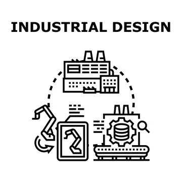 Industrial design process creating innovative products concept Stock Illustration