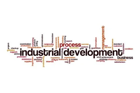 Industrial development word cloud concept Stock Illustration