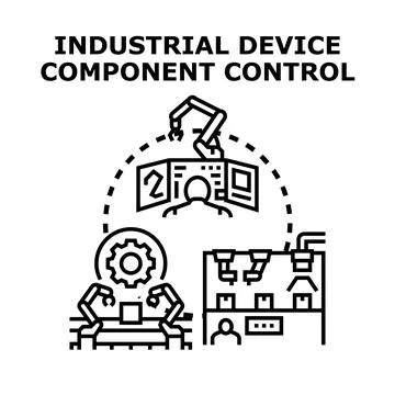 Industrial device component control production process 스톡 일러스트