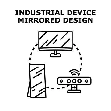 Industrial device mirrored design concept Stock Illustration