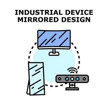 Industrial device mirrored design concept Stock Illustration