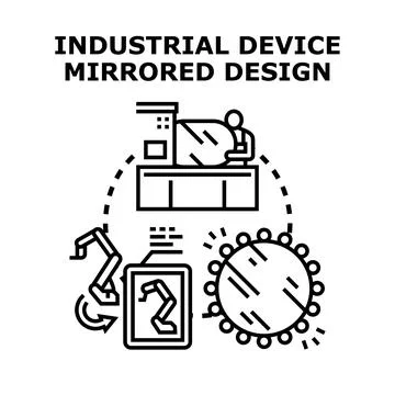 Industrial device mirroring design and development process 库存插图