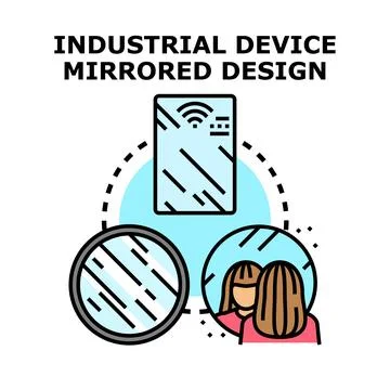 Industrial device mirroring design concept and reflection Stock Illustration