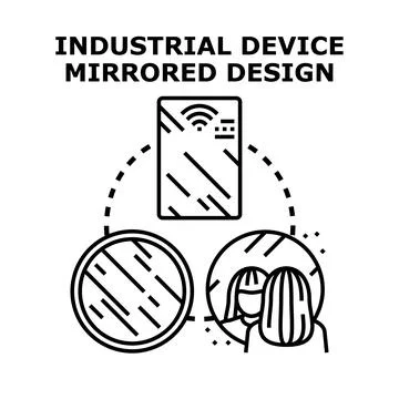 Industrial device mirroring design concept and reflection Stock Illustration