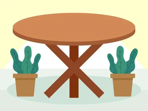 Industrial Dining Table Concept Illustration Stock Illustration