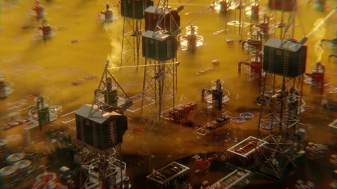 Industrial District Covered In Pollution Stock Footage 235709429