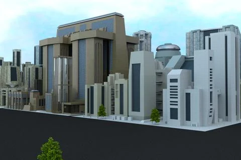 Industrial district at day time Stock Illustration