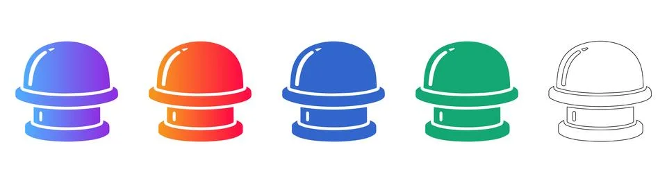 Industrial Dome Cap Vector Icon Set Stock Illustration