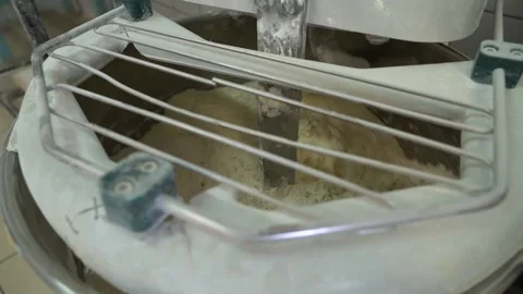 Industrial dough mixing machine in bread factory Stock-Footage 221817969