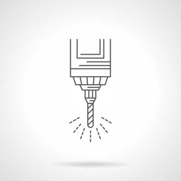 Industrial drill flat line vector icon Stock Illustration