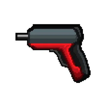 Industrial drill pixel art vector illustration sign color Ilustração Stock