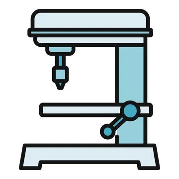 Industrial drill press machine for manufacturing and engineering Stock Illustration