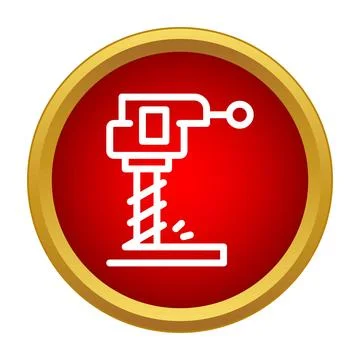 Industrial drilling machine processing metal parts icon Stock Illustration