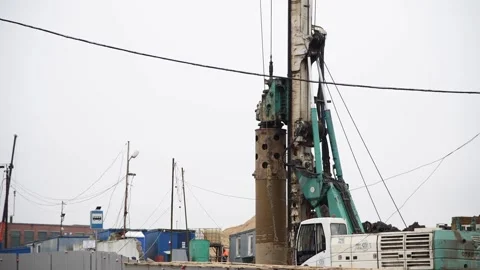 Industrial drilling rig machine Stock Footage 315790210