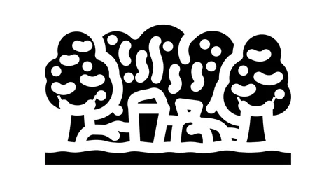 Industrial dump site forest glyph icon animation 스톡 동영상 326728668