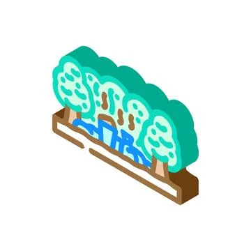 Industrial dump site forest isometric icon vector illustration Stock Illustration