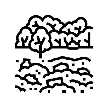 Industrial dump site forest line icon vector illustration Stock Illustration
