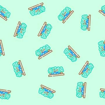 Industrial dump site forest vector seamless pattern Illustrazione stock