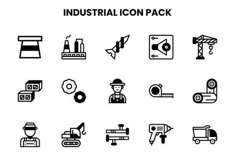 Industrial DuoTone Bundle Icons Pack Illustrazione stock