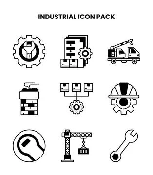 Industrial DuoTone Vector Icons Pack Illustrazione stock