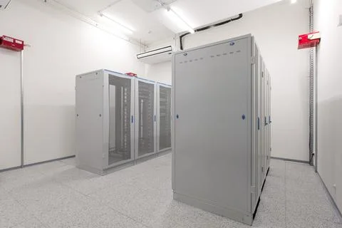 Industrial electrical cabinets in electrical switchboard Foto stock