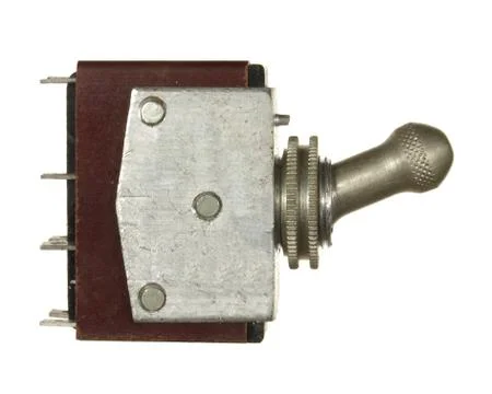 Industrial  electrical switch isolated on white background. Stock Photos