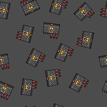 Industrial electricity vector seamless pattern 스톡 일러스트