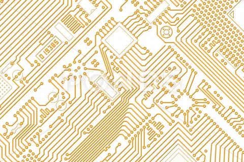 Industrial electronic graphics golden - white background Stock Illustration