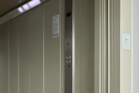 This industrial elevator interior is designed for efficient transport of goods 写真素材