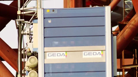 Industrial Elevator Rises Stock Footage 37163342