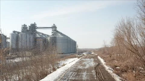 Industrial elevator, top view. High angle aerial view of industrial elevators Stock Photos
