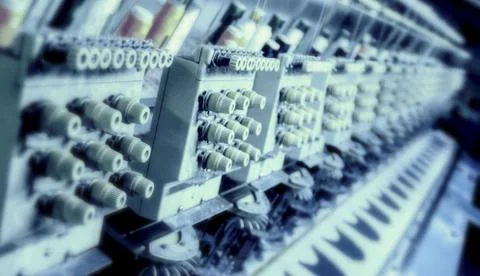 Industrial embroidery machine.For create patterns on textiles. Foto stock