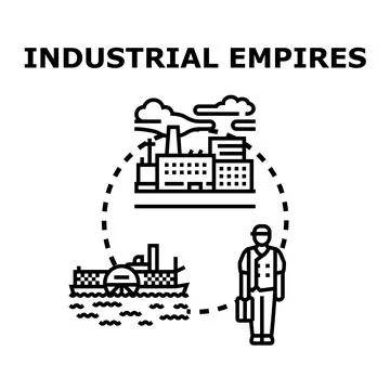 Industrial empires developing global business and logistics Illustration
