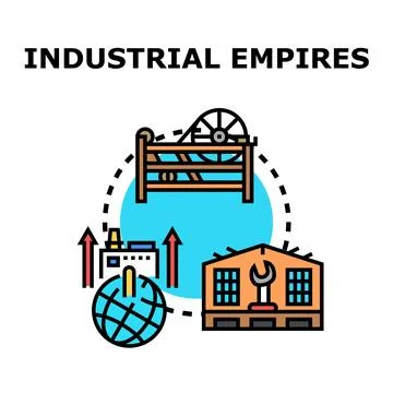 Industrial empires developing global production and commerce Stock-Illustration