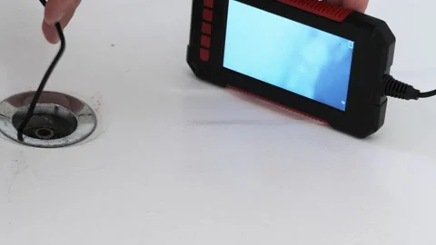 Industrial endoscope camera as inspection borescope with LCD screen Vidéo 164580877