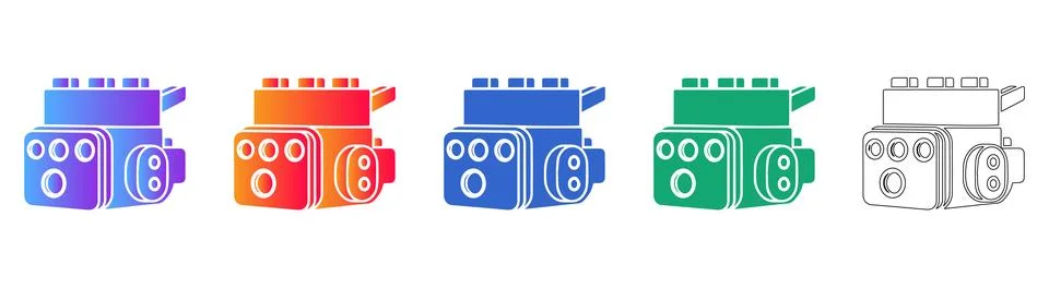 Industrial Engine Block Vector Collection Stock Illustration