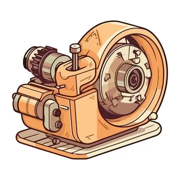 Industrial engine for machine icon Illustrazione stock