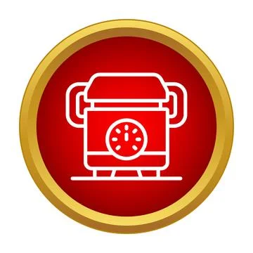 Industrial engine machine vector icon in red circle 스톡 일러스트