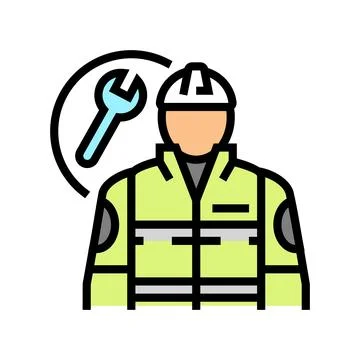 Industrial engineer color icon vector illustration 스톡 일러스트