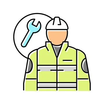 Industrial engineer color icon vector illustration Illustrazione stock