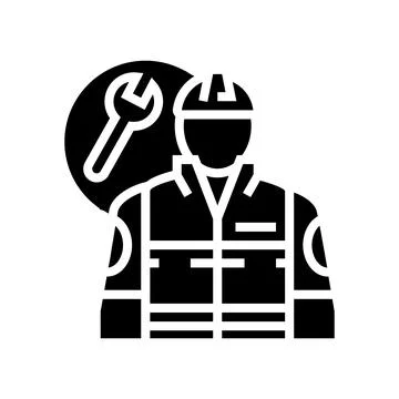 Industrial engineer glyph icon vector illustration Stock Illustration