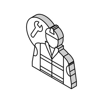 Industrial engineer isometric icon vector illustration Stock Illustration