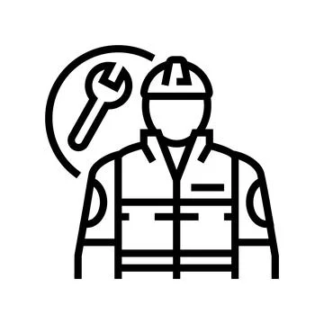 Industrial engineer line icon vector illustration Stock Illustration