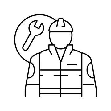 Industrial engineer line icon vector illustration Stock Illustration