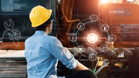 Industrial Engineer. Mechanical Engineering with tools maintenance of tractor Stock-Fotos