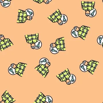 Industrial engineer vector seamless pattern Stock Illustration
