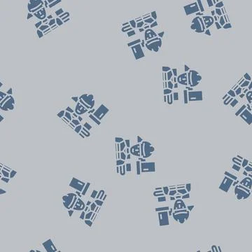 Industrial engineer worker glyph vector seamless pattern 스톡 일러스트