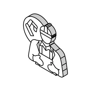 Industrial engineer worker isometric icon vector illustration Illustrazione stock