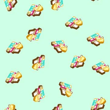 Industrial engineer worker isometric icon seamless pattern Stock Illustration